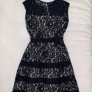 Eliza J Lace Midi Dress with Belt